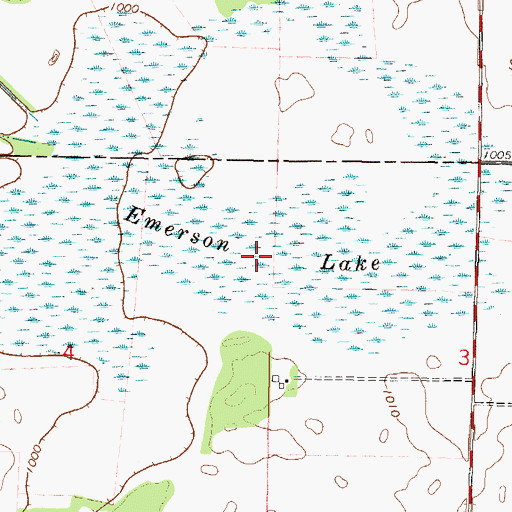 Topographic Map of Emerson Lake, MN