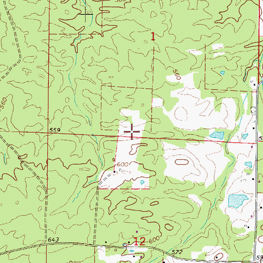 Topographic Map of Township of Mooney (historical), AR