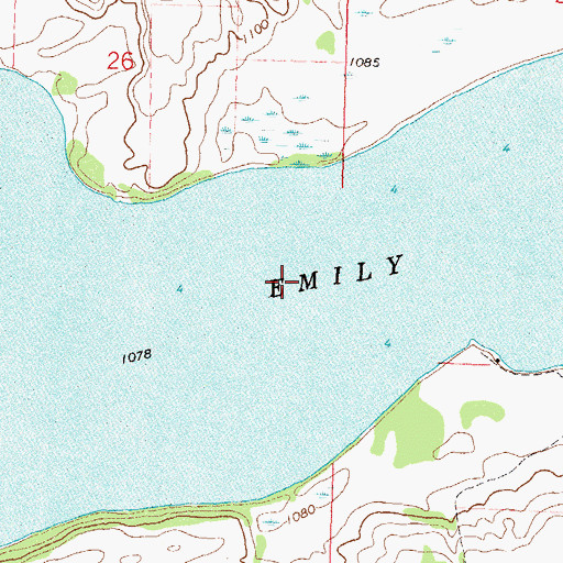 Topographic Map of Lake Emily, MN
