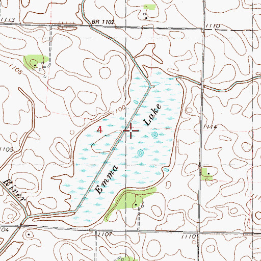 Topographic Map of Emma Lake, MN