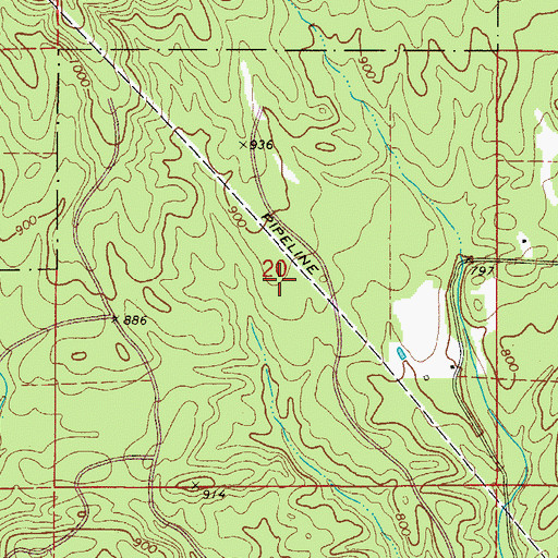 Topographic Map of Township of Montian (historical), AR