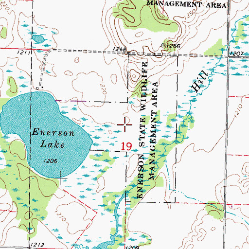 Topographic Map of Enerson State Wildlife Management Area, MN