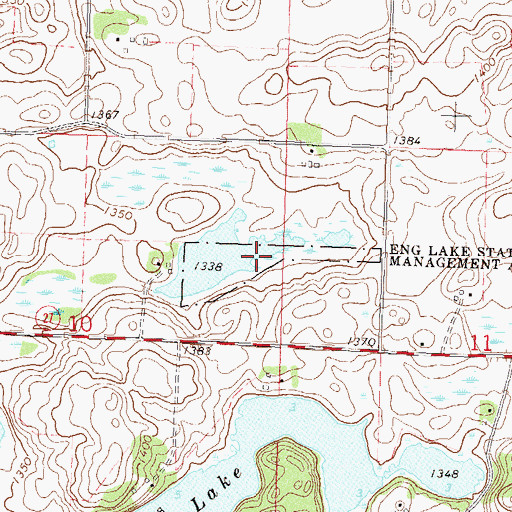 Topographic Map of Eng Lake State Wildlife Management Area, MN