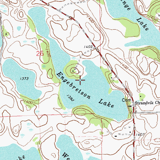 Topographic Map of Engebretson Lake, MN