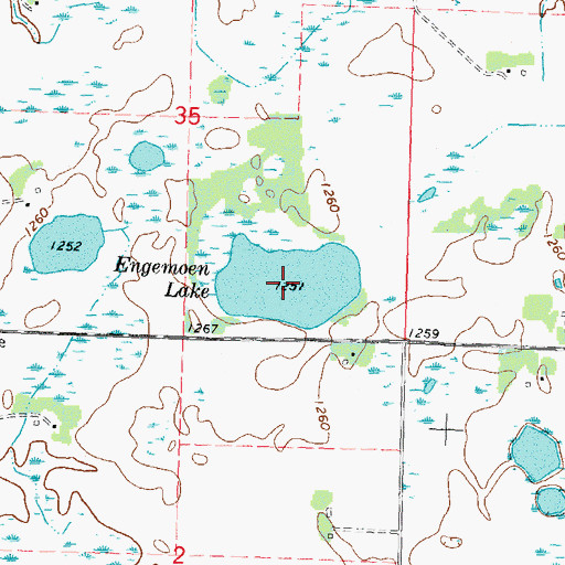 Topographic Map of Engemoen Lake, MN