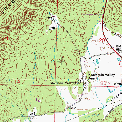 Topographic Map of Township of Mountain Valley (historical), AR