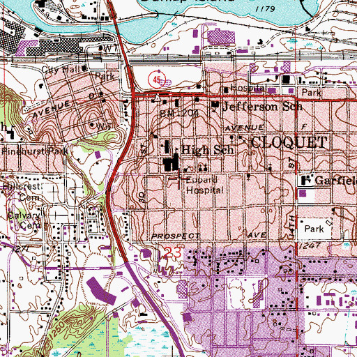 Topographic Map of Eppard Hospital, MN