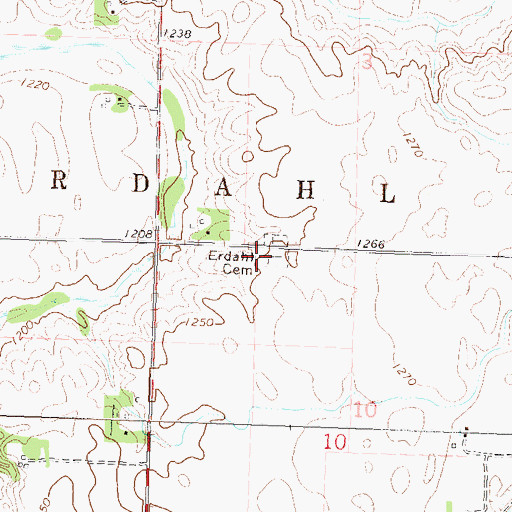 Topographic Map of Erdahi Cemetery, MN
