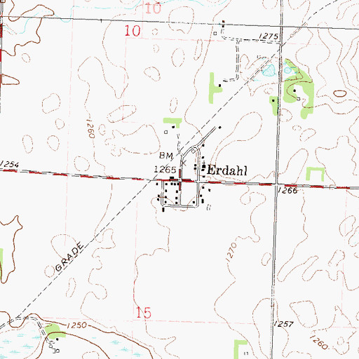 Topographic Map of Erdahl, MN