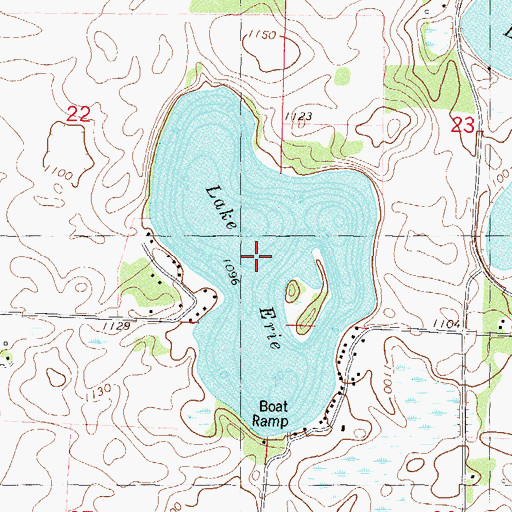 Topographic Map of Lake Erie, MN