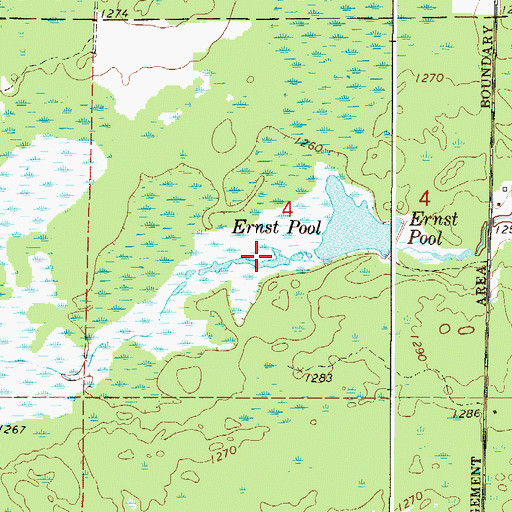 Topographic Map of Ernst Pool, MN