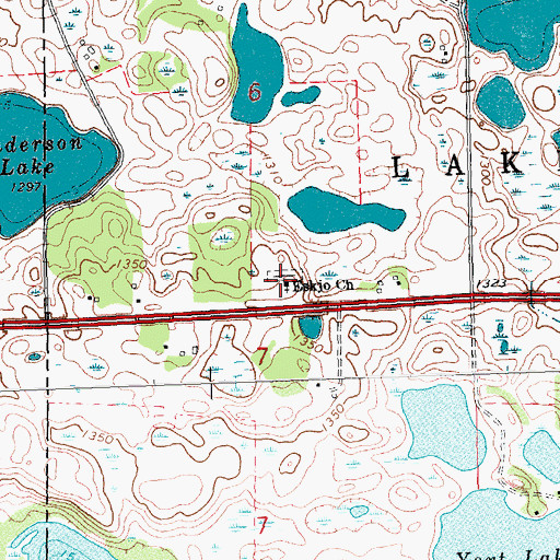 Topographic Map of Eskjo Church, MN