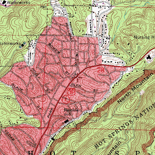 Topographic Map of Park Elementary School, AR