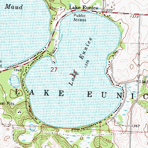 Topographic Map of Lake Eunice, MN