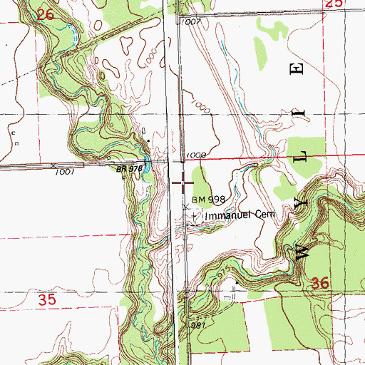 Topographic Map of Evangelical Church, MN