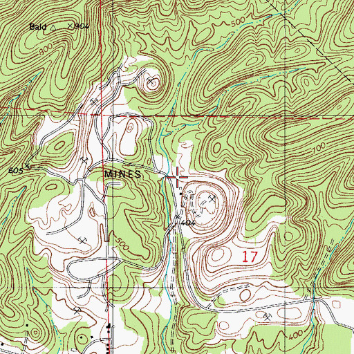 Topographic Map of Potash Sulphur Springs (historical), AR