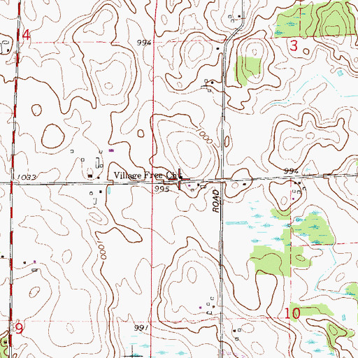 Topographic Map of Evergreen Grove School, MN