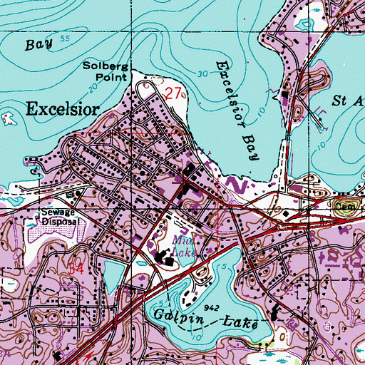 Topographic Map of Excelsior, MN