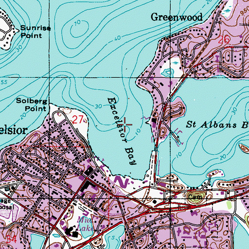 Topographic Map of Excelsior Bay, MN