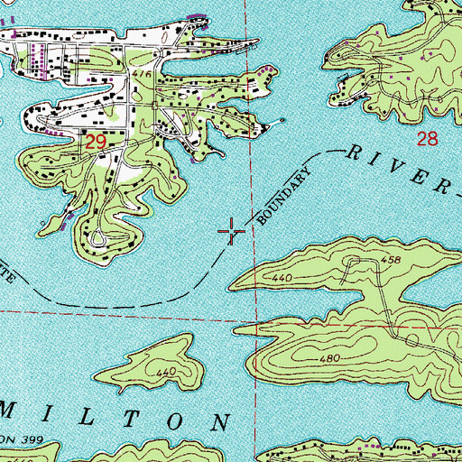 Topographic Map of Ralston Ferry (historical), AR