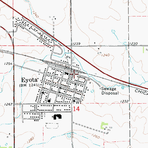 Topographic Map of Eyota, MN