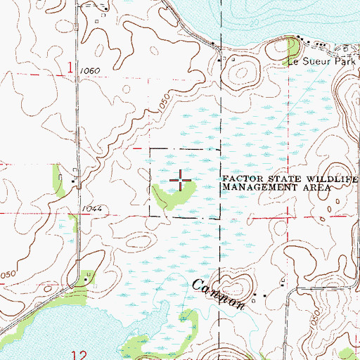 Topographic Map of Factor State Wildlife Management Area, MN