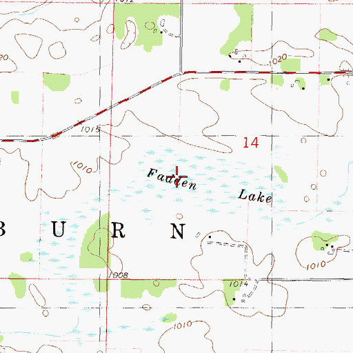 Topographic Map of Fadden Lake, MN