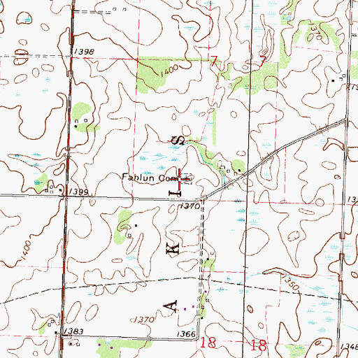 Topographic Map of Fahlun Cemetery, MN