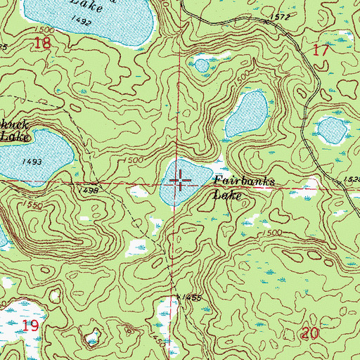Topographic Map of Fairbanks Lake, MN