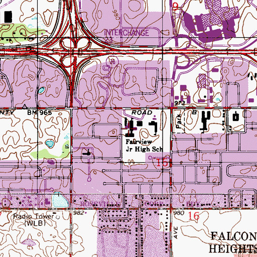 Topographic Map of Fairview Junior High School, MN