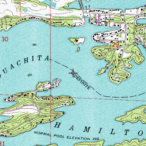 Topographic Map of Smiths Ferry (historical), AR