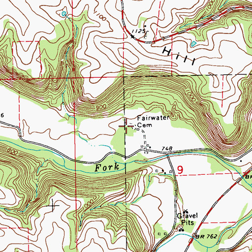 Topographic Map of Fairwater Cemetery, MN