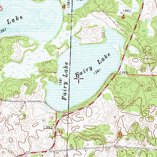 Topographic Map of Fairy Lake, MN
