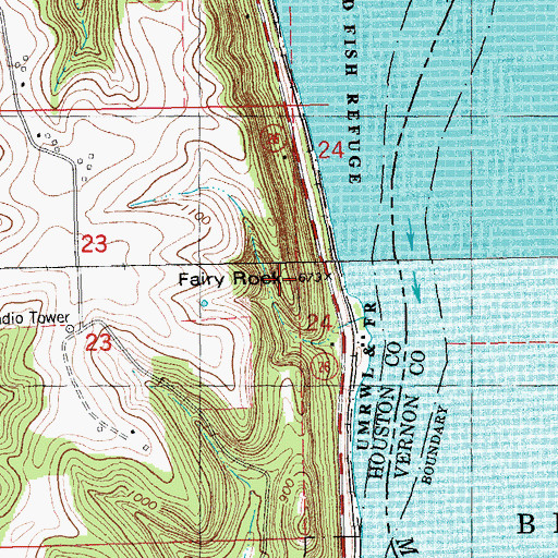 Topographic Map of Fairy Rock, MN