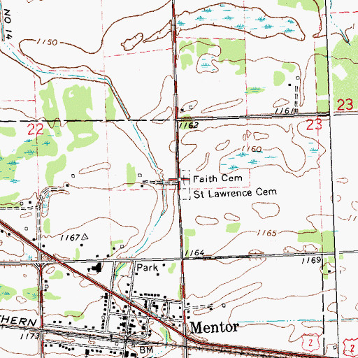 Topographic Map of Faith Lutheran Cemetery, MN