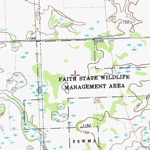 Topographic Map of Faith State Wildlife Management Area, MN
