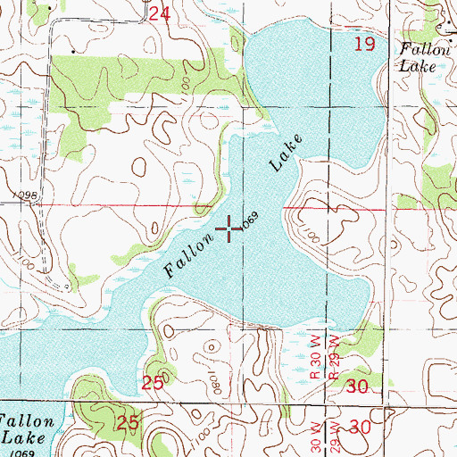 Topographic Map of Fallon Lake, MN