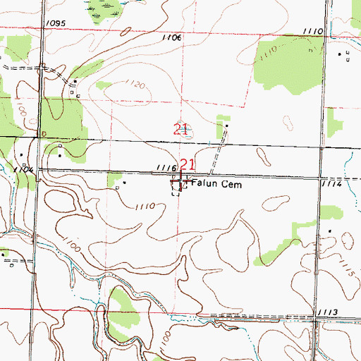 Topographic Map of Falun Cemetery, MN