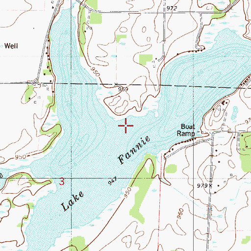 Topographic Map of Lake Fannie, MN