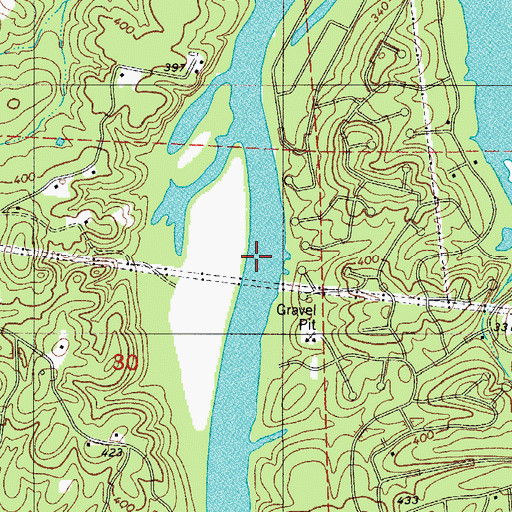 Topographic Map of Spurlins Ferry (historical), AR