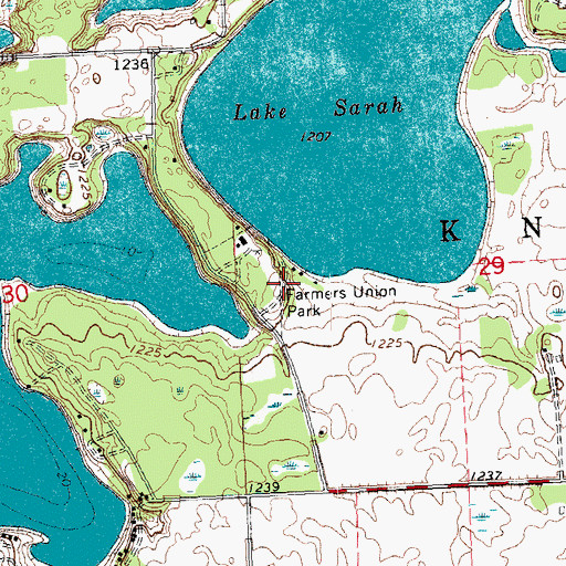 Topographic Map of Farmers Union Park, MN