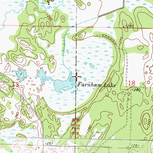 Topographic Map of Farnham Lake, MN