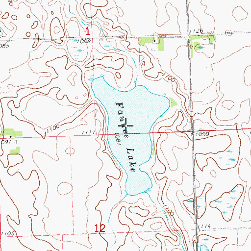 Topographic Map of Faunce Lake, MN