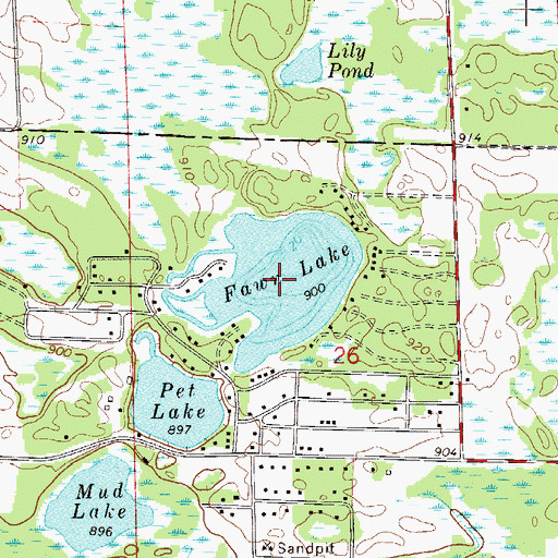 Topographic Map of Fawn Lake, MN
