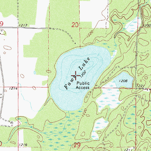 Topographic Map of Fawn Lake, MN