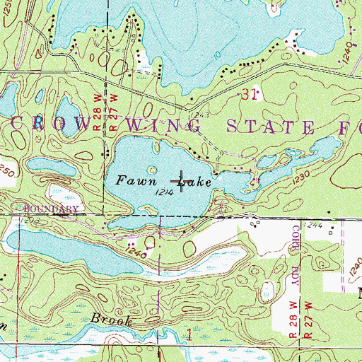 Topographic Map of Fawn Lake, MN