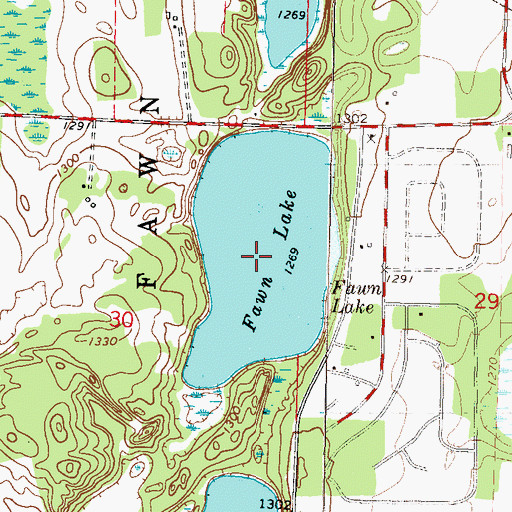Topographic Map of Fawn Lake, MN