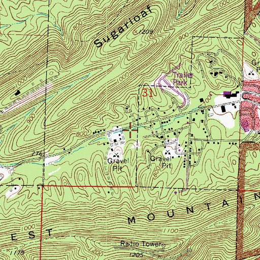 Topographic Map of Whittington Park, AR