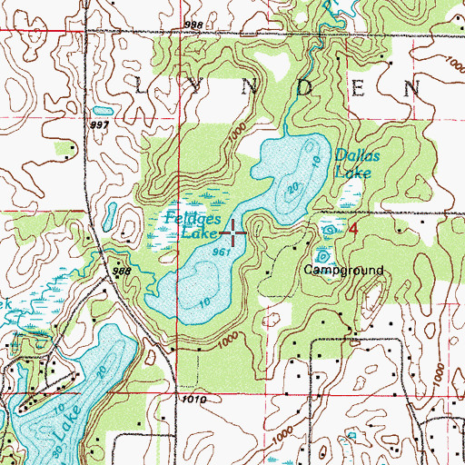 Topographic Map of Feldges Lake, MN