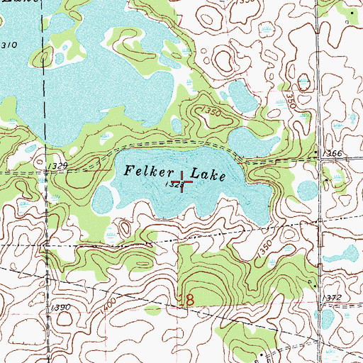 Topographic Map of Felker Lake, MN